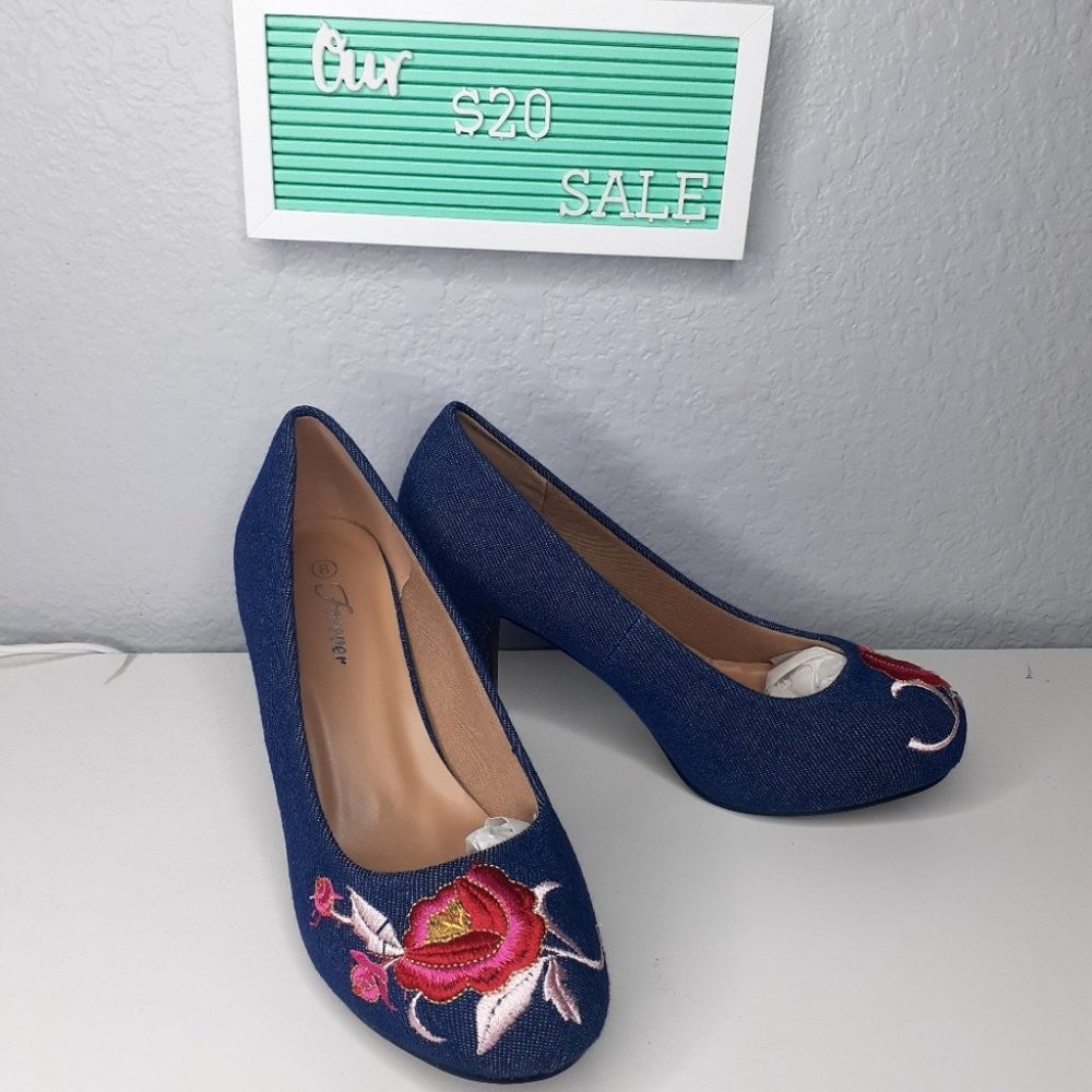 New Embroidered heel